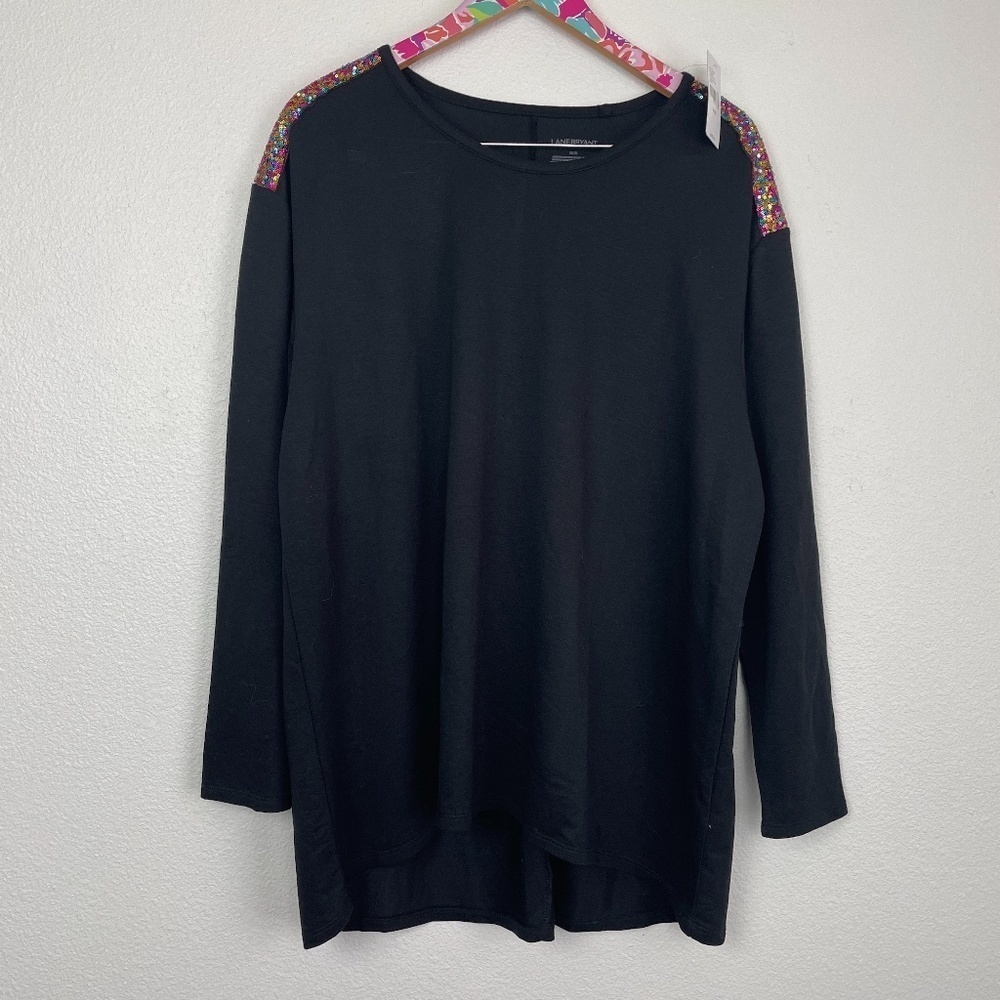 NWT Lane Bryant long sleeve sequins detail tee size 18/20 // 2112
